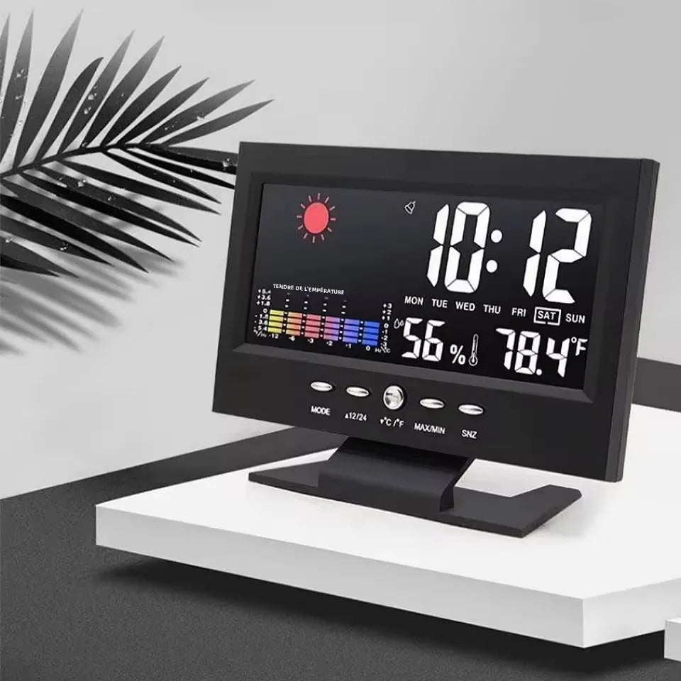Weather Station Digital Temperature Humidity Meter Clock Thermometer Hygrometer Calendar Temperature Trend Alarm Comfort Level