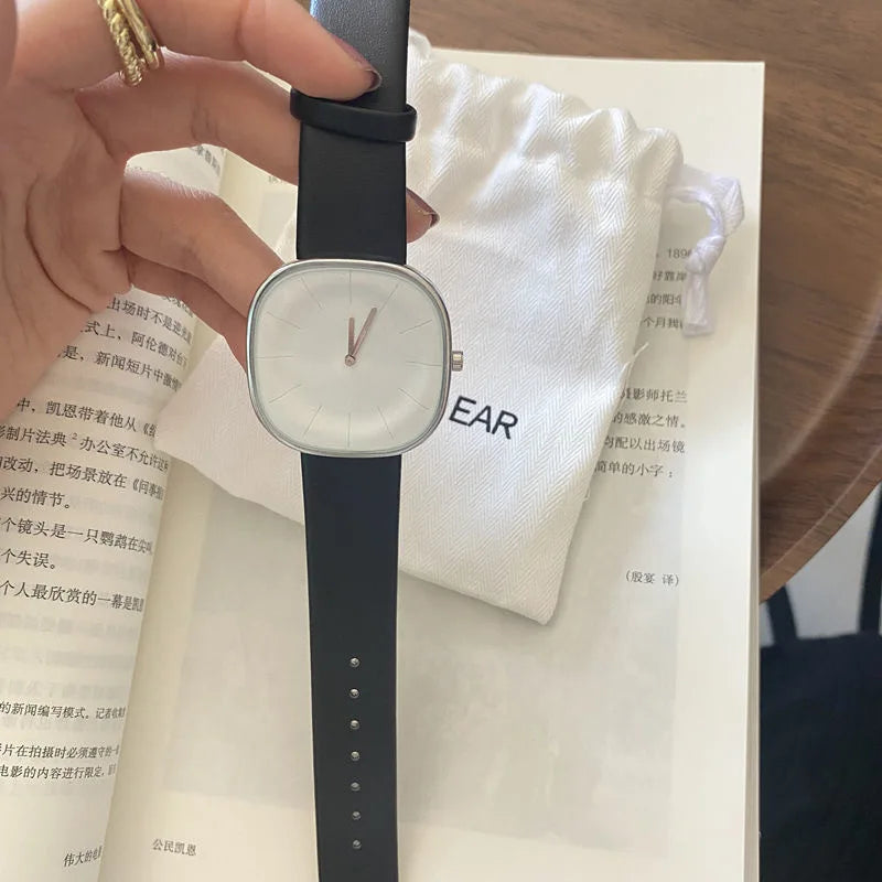 Luxury Women Watches Minimalism Square Dial Leather Strap Lady Watch New Quartz Watch for Couple Wristwatchs Montre Femme Reloj