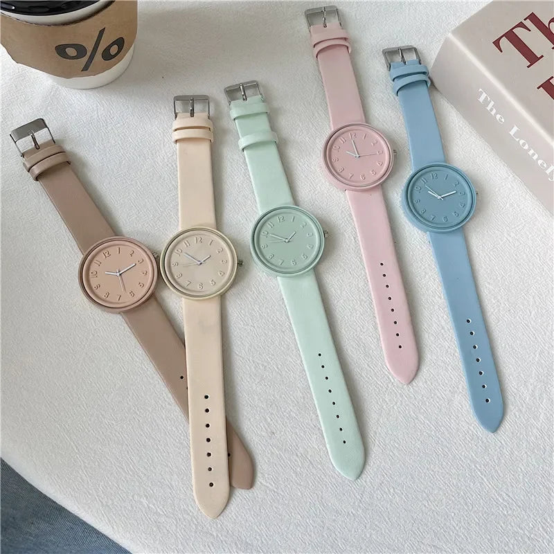 Fashion Macaron Watches for Women Temperament Simple Women's Quartz Watch Retro Student Digital Clock Часы Женские Reloj Mujer