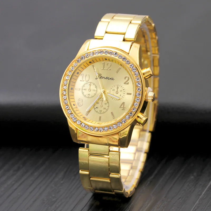Gold Women Watch Geneva Classic