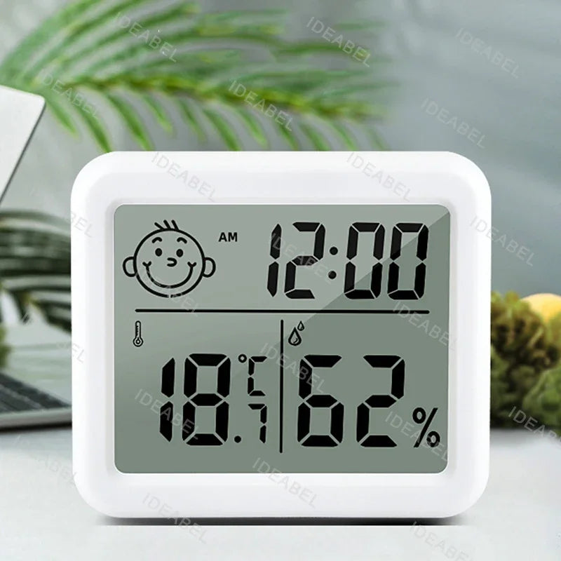 Digital Desk Wall Clock Temperature Humidity 3.2inch LCD Digital Display Operated clock Home Kitchen Office Desk Decorations