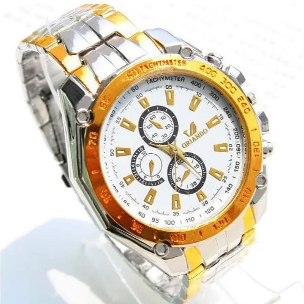 Men Watches Quartz Silver Gold Stainless Steel Quartz Wristwatch Male Clock Classic Dress Business Pilot Luxury Watch Reloj
