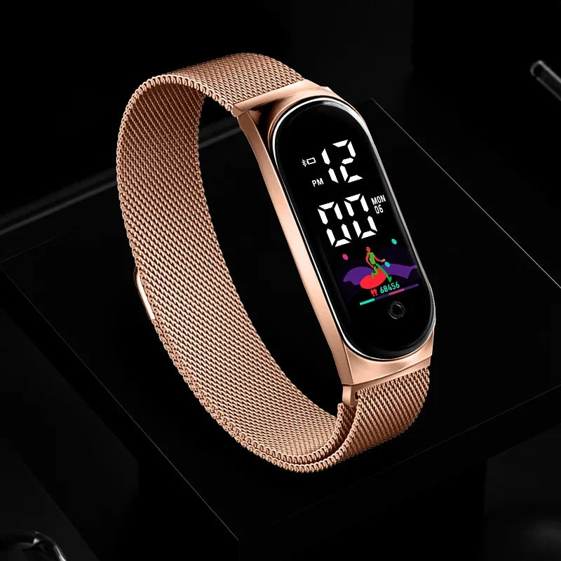 Led Women Watch Magnetic Watchband Strap Waterproof Touch Feminine Clock Fashion Watches Digital Wristwatches Relogio Feminino