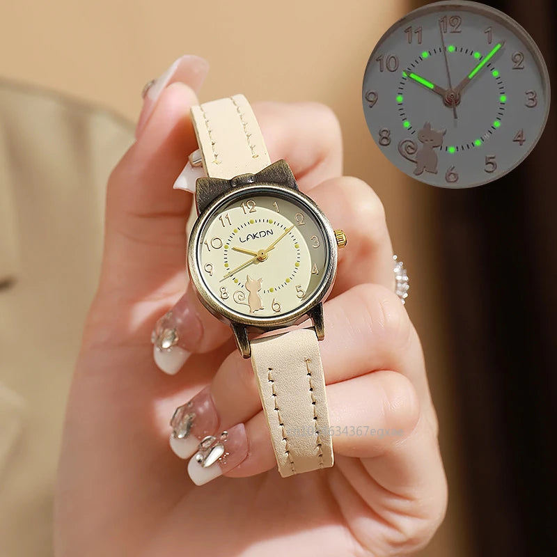 Luminous Kids Children Watch Digital Round Dial Children Watch Leather Strap Quartz Watches Kid Girls Clock Relogio Montre Reloj