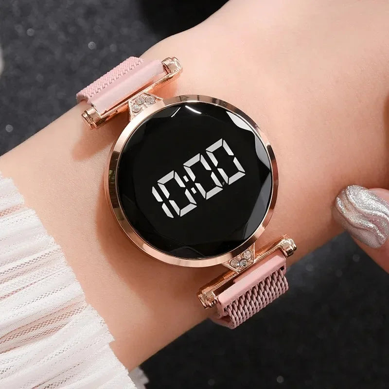 Luxury LED Watch Women Magnetic Bracelet Watches Rose Gold Digital Dress Quartz Women's Watches Ladies Clock Relogio Feminino