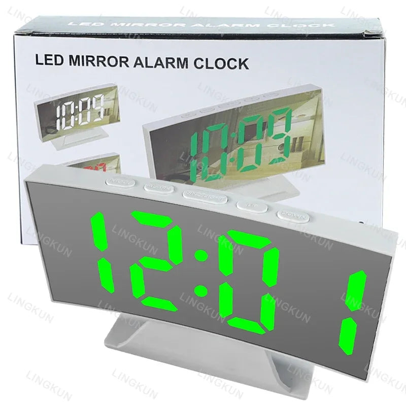 Upgraded LED Clock Digital Alarm Clocks Desktop Bedside Electronic Desk Watch Snooze Desk Clock Wake Up Alarm Clock