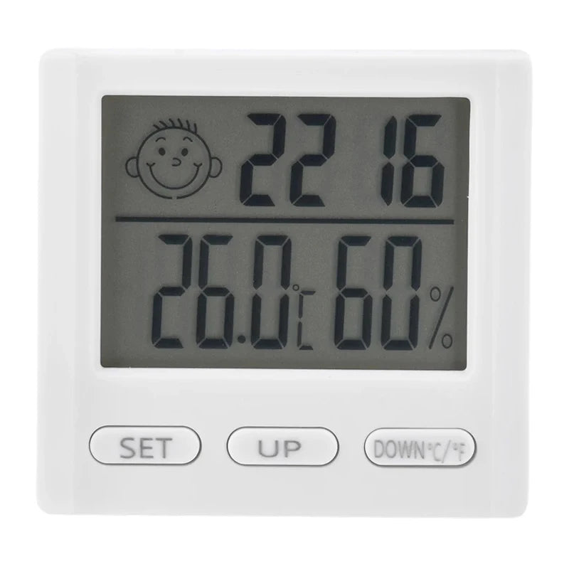 Digital Temperature Humidity Meter Multi-function Clock Thermometer Hydrometer Meter 0~50℃(32~122℉) 20~95%RH
