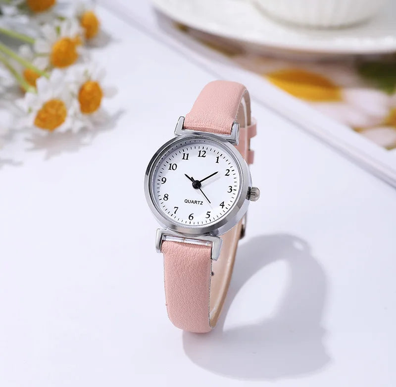 Simple Women's Watches Small Round Girl's Belt Watches Quartz Wristwatches Women's Watch Gift Reloj Para Mujer Women Watch